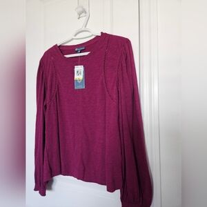 NWT DEMOCRACY Women's Magenta Long Sleeve Top SZ M